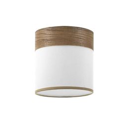 PRENDELUZ Lampe E14 blanc et bois foncé 14 x 14 x 14 cm - Idéal pour l'éclairage d'ambiance et la décoration intérieure.