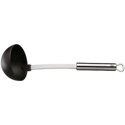 WMF Profi Plus Colher Sopera Ø 9 cm 30 cm, silicone preto, cabo de aço inoxidável Cromargan, adequado para máquina de lavar louça