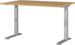 Germania Bureau 7910-638, en Chêne de Grandson repro/Argent, réglage de la Hauteur Moyenne, 120 x 91 x 80 cm (LxHxP)