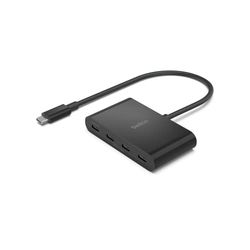 Belkin CONNECT Hub da USB-C™ a 4 porte USB-C, adattatore multiporta con 4 porte USB-C 3.1 Gen 2 e PD fino a 100 W con velocità dati di 10 Gbps, per MacBook, iPad, Chromebook, PC e altri dispositivi