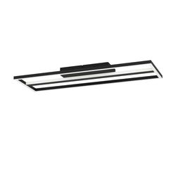 Eglo connect.z Plafonnier LED connectée Calagrano-Z, lampe de plafond contrôlable par application et commande vocale Alexa, blanc chaud - froid, rétro-éclairage RVB, dimmable, métal noir, 64 x 22 cm