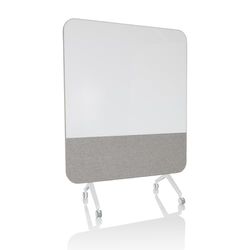 HJH Office Whiteboard Vision Board 2-in-1 Parete Acustica e Lavagna Bianca Mobile, incl. cancellino, Grigio, 891014