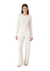 Emporio Armani Pajamas Fluid Viscose Set Pajama, Bianco, XS (Pacco da 2) Donna