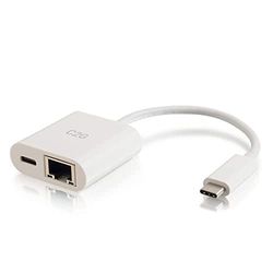 C2G Delivery - Adattatore di rete USB-C a Ethernet con alimentazione Delivery - Bianco - Adattatore di rete - USB-C - Gigabit Ethernet x 1 - Bianco