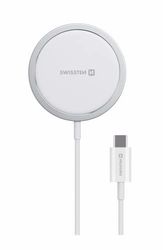Swissten Magstick USB-C-kabel, magnetische draadloze oplader, compatibel met MagSafe, ondersteunt snel opladen tot 15 W, lengte 1,5 m