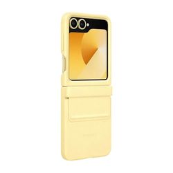 Samsung Kindsuit Étui de Protection EF-VF741 pour Galaxy Z Flip6, en Cuir végétalien, résistant aux Rayures, Jaune
