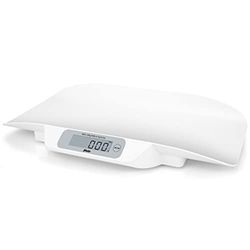 Alecto Baby BC29 Pèse-bébé numérique jusqu'à 20 kg avec précision jusqu'à 5 g Système de stabilisation Écran LED extra large Fonction tare Haute précision Arrêt automatique Blanc