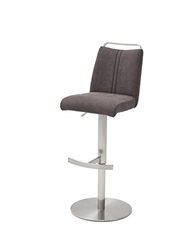 Robas Lund Tabouret de Bar tournant à 360°, Revêtement Tissu Marron, Chaise de Bar réglable en Hauteur, Giulia A