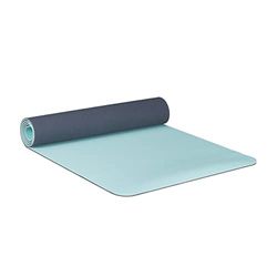 Relaxdays Yogamatte, 5 mm dünn, Gymnastikmatte 60x180 cm, für Pilates, Fitness, rutschfest, mit Tragegurt, mintgrün/grau, 0.5 x 60 x 180 cm, 10037936_469