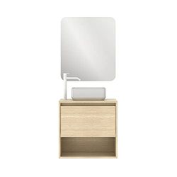Amizuva Niwa Top Mueble de baño, Madera, 60 cm, 3 Unidades