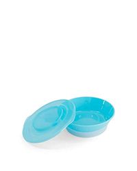 TWISTSHAKE Tigela com tampa de alimentação para bebés de PP e silicone, tigela selada, tigela para bebé prato, louça, sem BPA, 6 meses, azul pastel
