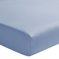 Monterat ark i bomullspercale med Royal Line, 80 x 200 cm, tillverkad i Frankrike