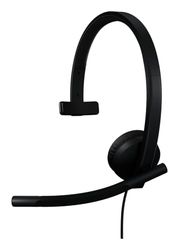 Logitech H570e USB-headset met microfoon voor pc en Mac, USB-A bedrade headset met monogeluid, ruisonderdrukkende microfoons en inline bediening, gecertificeerd voor Microsoft Teams, zwart