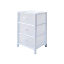 Organizer met laden voor slaapkamer, keuken, badkamer en kantoor, wit – commode met 3 laden, van polypropyleen, 39,5 x 38 x 63 cm