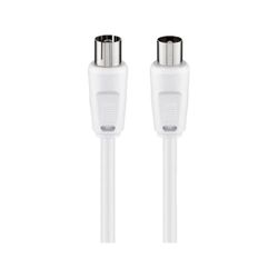 Goobay 11510 antennekabel 1,5 m/coaxstekker naar coaxbus/SAT-kabel coaxkabel satellietkabel 70 dB / 2-voudig afgeschermd/tv-kabel HDTV/wit/televisiekabel 1,5 m