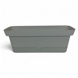 Ecoplast Balconetta Origine 40cm, Esterno in Plastica, Fioriera da Balcone, Ghiaccio, ø 13,7 x 38 h