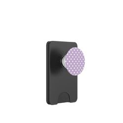 Lindo patrón de lunares blancos púrpura pastel minimalista PopSockets PopWallet para MagSafe