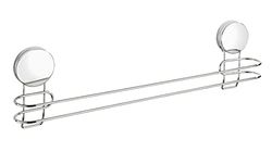 WENKO Barre porte-serviettes Osimo Static-Loc Plus, porte-serviettes pour la salle de bain, fixer sans percer, fixation par adhérence statique sur les surfaces imperméables à l'air, 45x13x6cm, acier
