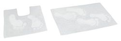 Rapport Home Set di tappetini da bagno e da bagno, in cotone, bianco, 80 x 50 x 2 cm