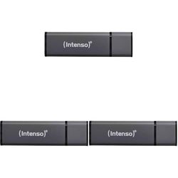 Intenso ALU Line - Memoria USB 2.0 de 4 GB, Color Antracita (Paquete de 3)