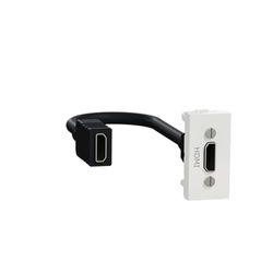 Schneider Electric NU343018 Unica HDMI-stekker, voorgemonteerd, 1 mod, wit