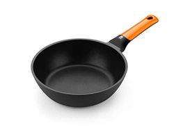 BRA Efficient Orange Padella Fonda 20 cm con Antiaderente Platinum Plus, Adatta a Tutti i Piani Cottura Compresa l'induzione, Senza PFOA, Alluminio pressofuso