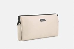 b-Kover Funda Protectora para Portátil 14 Pulgadas, Beige, con Correa, Cuero Vegano, Acolchada, Impermeable, Anti-Golpes, Hecha A Mano, Compatible con MSI/ASUS/Acer/Lenovo/DELL/HP/Huawei/