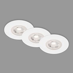 BRILONER - Set van 3 LED inbouwspots plafond, dimbare inbouwspots, ultra platte LED inbouwspot badkamer, inbouwspot badkamer IP44, wit, 90x25 (DxH)