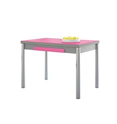 ASTIMESA Ali Cristallo Tavolo da Cucina, Metallo Vetro Legno, Fucsia, 90x50cm