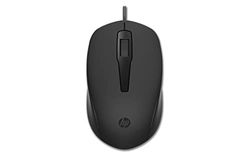 HP 150 Wired Mouse, Cablato, Collegamento USB-A, Sensore Ottico da 1600 DPI, 3 Pulsanti e Rotella di Scorrimento a Doppia Funzione, Impugnatura Egonomica e Funzionale, Nero