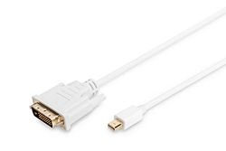 DIGITUS mini DisplayPort adapter cable - miniDP - DVI (24+1) - Full-HD 1080p/60Hz - Displayport 1.1a - 2.0m - with latch - suitable for monitors, graphics cards - white