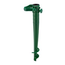 Relaxdays Pied de Parasol, Douille pour Maintien, Plastique, avec poignées rabattables, à Visser, Gazon ou Sable, Vert