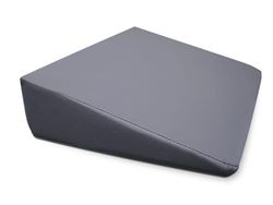 Quirumed WELLCORE Cuscino con cuneo per massaggio, 40 x 55 x 13 cm, in ecopelle, sfoderabile, imbottitura in schiuma, per yoga, fitness, ergonomico, argento
