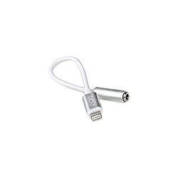 DCU TECNOLOGIC | Adaptador Lightning - Aux/Audio Jack | Conexión para móvil/Tablet/PC | Adaptador Auriculares | Conexión Lightning - Audio/AUX Jack | Blanco