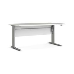 Dmora - Naelle Desk, Multipurpose Writing Desk, Office Table for PC Holder, Worktop, 150 x 80 H 119 cm, White and Grey