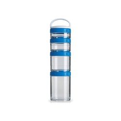 BlenderBottle GoStak Starter 4Pak, Contenedor de suplementos alimenticios con asa, cyan, Pak de 4 (150ml,100ml,60ml y 40ml)