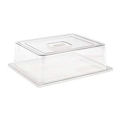 APS GN cover, suitable for GN 1/2 trays, 32.5 x 26.5 cm, H: 9.5 cm, crystal clear plastic, almost unbreakable, without tray, made of polycarbonate