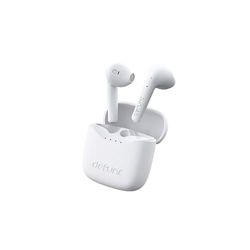 Defunc True Lite Bianco - Auricolare Stereo Senza Fili Bluetooth 5.3 Hi-FI, Controllo A Sfioramento, Microfono Incorporato, 20 Ore Di Riproduzione, Ricarica USB-C, Per Telefoni iOS e Android