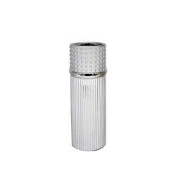 Romimex Vaso in Ceramica Argento 11 x 30 x 11 cm