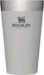 Stanley Adventure Stacking Beer Pint 0.47L - Travel Mug Keeps Drinks Cold For 4 Hours - Stainless Steel Thermal Cup - Stacks Infinitely - Double Wall Vacuum Insulation - Dishwasher Safe - Ash