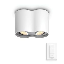 Philips Hue – Lámpara inteligente, Hue Pillar, Foco LED Inteligente, Luz Blanca de Cálida a Fría, Compatible con Alexa y Google Home, Color Blanco