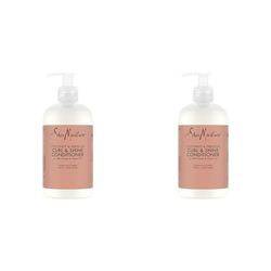 Shea Moisture Après-shampooing Boucles et Brillance Noix de Coco & Hibiscus pour cheveux épais et bouclés Hydrate et Redéfinit les boucles 384ml (Lot de 2)