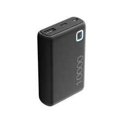 Cellularline - Power Bank ESSENCE 10000 - Caricabatterie Portatile da 10000mAh - Input 1xUSB-C, 1xMICRO USB, 10.5W - Output 1xUSB 12W - Nero
