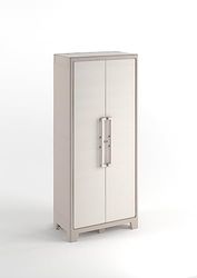 Keter Gulliver Kunststof kast, hoog, beige, 80 x 44 x 182 cm, incl. inlegplanken, geschikt voor binnen en buiten, UV- en waterbestendig (IPX3)
