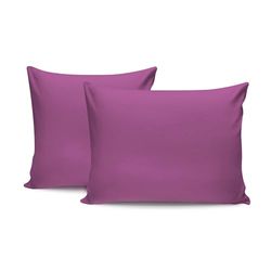 Premium örngott set (2 stycken), 80 x 80 cm, lila | 100% bomullsranforce, 155 trådkvantitet | Envelope Closure, maskintvättbar vid 30 °C
