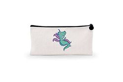 Bonamaison Digitally Printed Canvas Pencil Pouch with Zipper, Zipper Pencil Case for School, Canvas Pen Bag for Kids, Boys, Girls, 100% Cotton, Unisex, 1 Piece, 21x12 Cm