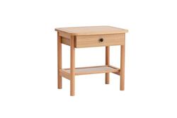 Hanah Home Elegancki stolik nocny z drewnianymi nogami, 55 x 55 x 45 cm, 100% MDF, naturalne i drewniane wykończenie, idealny do nowoczesnych sypialni i przestrzeni życiowych