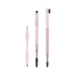 Real Techniques Set per modellare le sopracciglia, spoolie, pennelli per sopracciglia, pinzette, strumenti per sopracciglia a doppia estremità, soffici sopracciglia, set da 3 pezzi