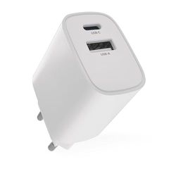 EMOS - USB-C+A oplader 15 Watt - Voeding zonder kabel - Euro Adapter USB-C en A-type - 15W laadstekker voor het opladen van smartphone, iPhone, oplaadbare apparaten - 5V / 3A - Wit