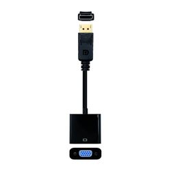 DisplayPort mannelijk naar SVGA Vrouwelijk, zwart, lengte 15 cm, ideaal voor het aansluiten van uw pc op monitoren met SVGA-ingang.